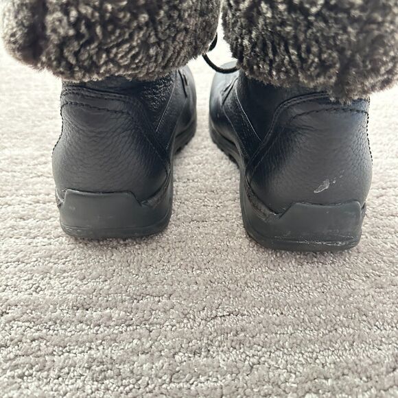 Blondo Boots Womens 9N Black Shearling Fold Over Leather Waterproof Square Toe - Picture 7 of 11